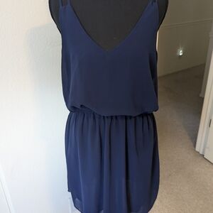 Maude Navy Blue Sleeveless Blouson Dress Size Medium